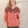 Strickanleitung - Korallenfarbener Pullover - Designer Knitting 04/2019